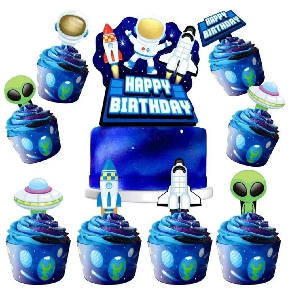 Outer Space Ship Galaxy Astronaut Birthday Party Decorations Tableware Supplies